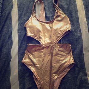 Rose Gold Cut Out One Piece